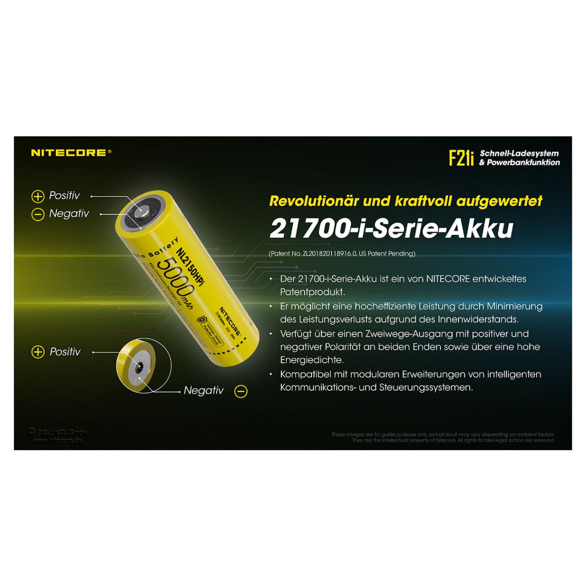 Nitecore F21i Lader Powerbankfunktion 21700i-Akkus, 48,95 €